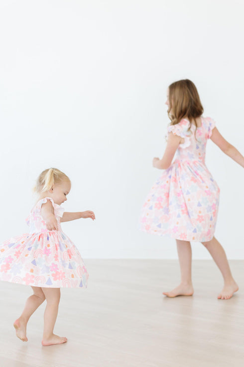 castles-rainbows-flutter-sleeve-twirl-dress Mila &  Rose - Sophia's Style--3T--4